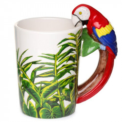 Un joli mug perroquet et original aux couleurs tropicales